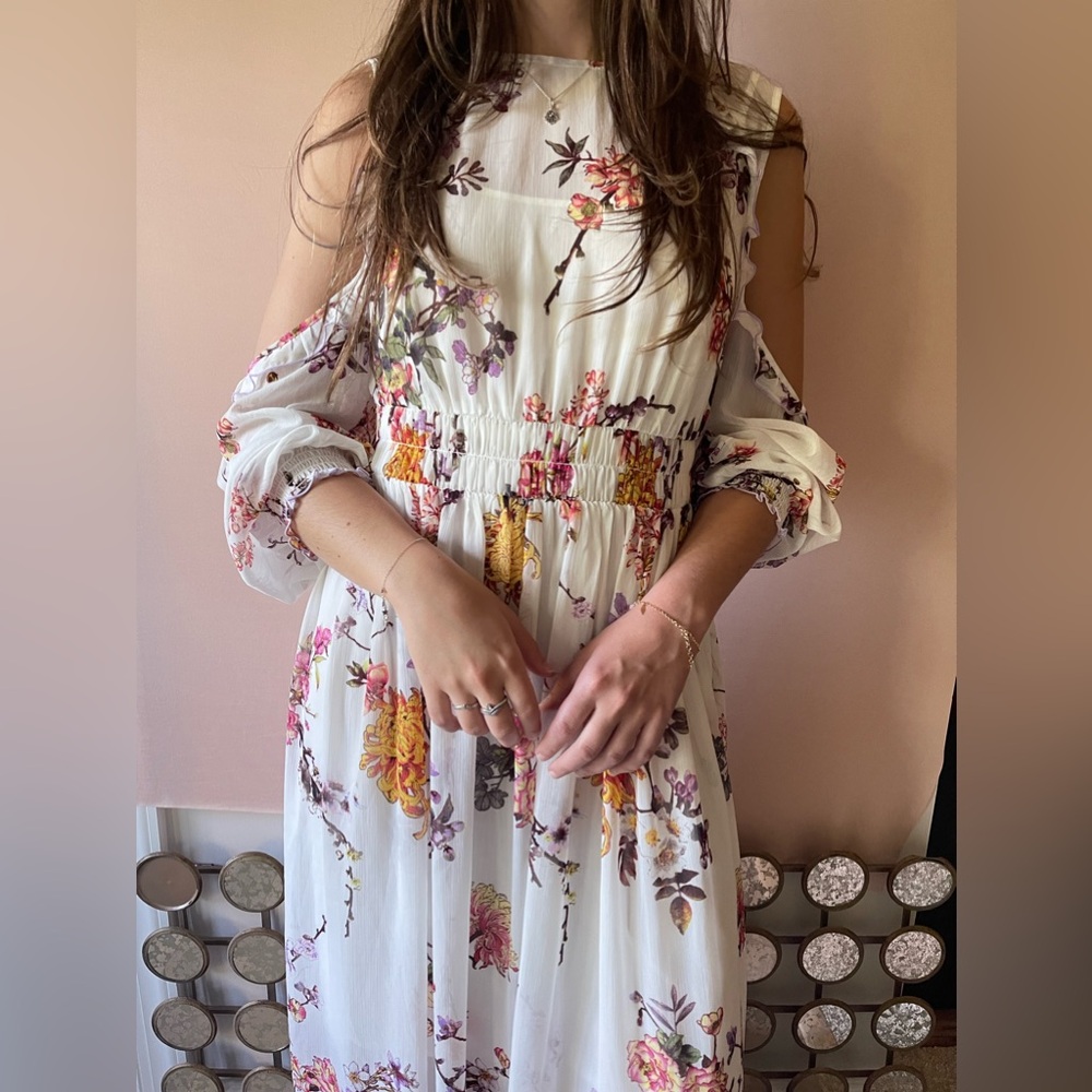 maxi dress esprit 1990s Double Layered Long Shift Dress by Esprit